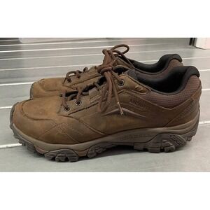 Merrell Moab Adventure Hiking Shoes Mens 9 Brown Leather Lace Up Waterproof‎